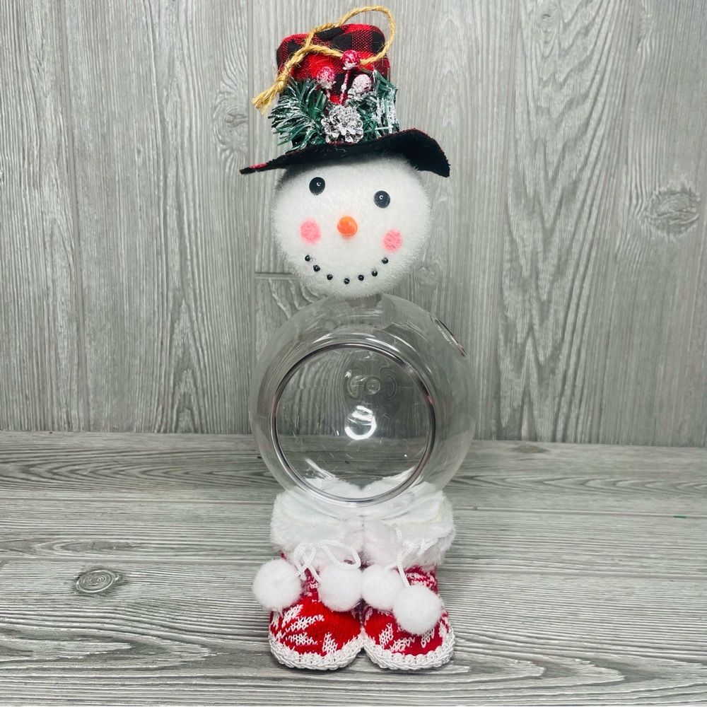 DIY hand made snowman plant planter with feet standing unique